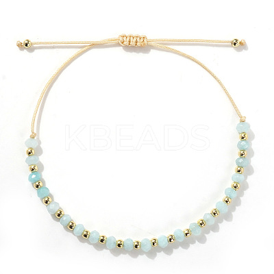 Natural Amazonite Round Beaded Braided Bracelets for Women TK4994-4-1