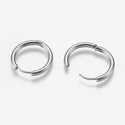 Tarnish Resistant 304 Stainless Steel Huggie Hoop Earring Findings STAS-I097-051A-1