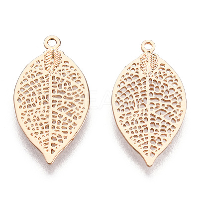 Rack Plating Brass Filigree Pendants KKC-T001-42KC-1