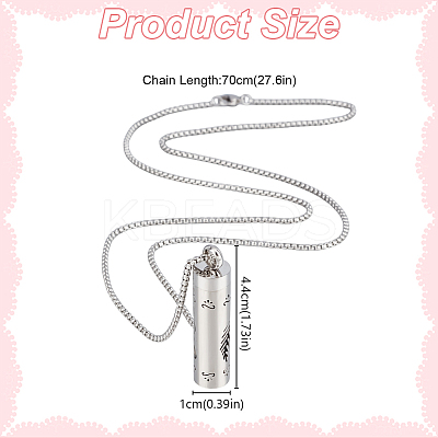 2Pcs 2 Styles Anti-Tarnish Stainless Steel Mini Hollow Column Perfume Bottle Necklaces NJEW-DR0001-02A-1