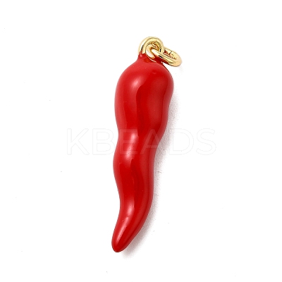 Brass Enamel Pendants KK-P303-07B-G-1