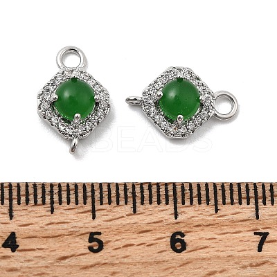 Brass Micro Pave Clear Cubic Zirconia Connector Charms KK-A277-21P-1