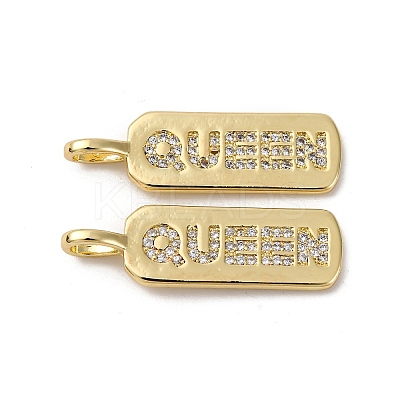 Brass Micro Pave Cubic Zirconia Pendants KK-P308-41G-1