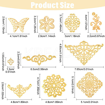 72Pcs 9 Styles Iron and 201 Stainless Steel Links FIND-YW0008-99-1