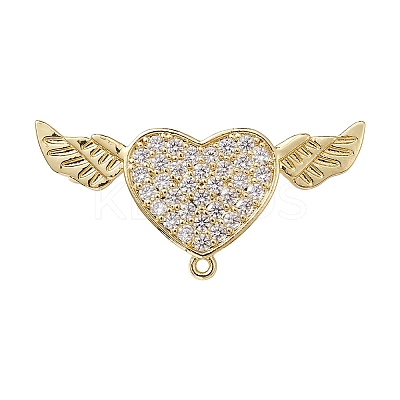 Brass Micro Pave Clear Cubic Zirconia Brooch Findings JEWB-YW0001-02G-1