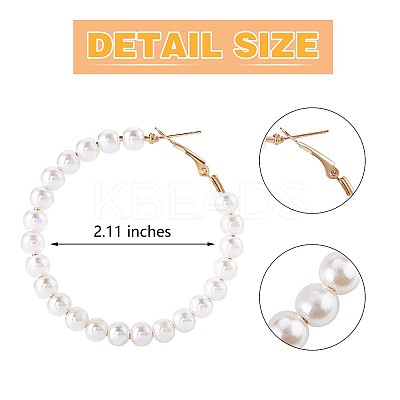 Shell Pearl Beaded Big Hoop Earrings JE989A-1