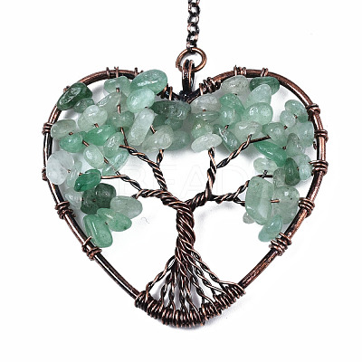 Natural Natural Green Aventurine Big Pendants G-T133-R07E-1