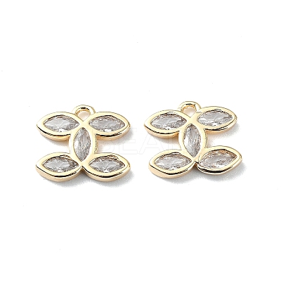 Brass Micro Pave Cubic Zirconia Pendants FIND-Z029-01G-1