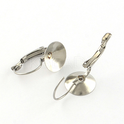 Smooth Surface 304 Stainless Steel Leverback Earring Findings STAS-R063-101-1