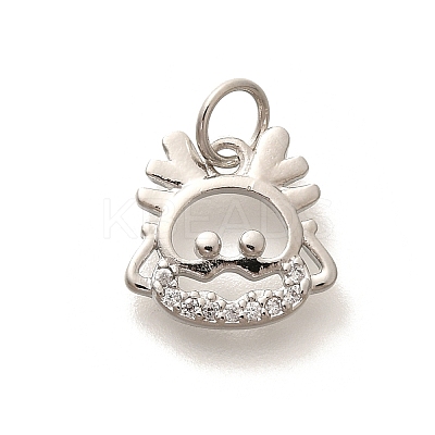 Rack Plating Brass Micro Pave Cubic Zirconia Pendants KK-H508-28P-01-1
