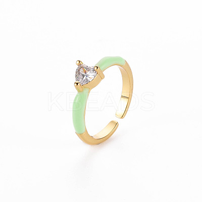 Brass Enamel Cuff Rings RJEW-T016-31H-NF-1
