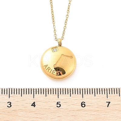 304 Stainless Steel Clear Cubic Zirconia Constellation Pendant Necklaces NJEW-R021-02G-01-1