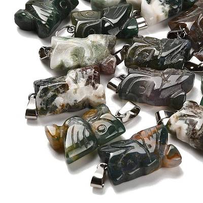 Natural Indian Agate Pendants G-B127-09P-07-1