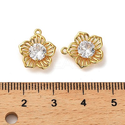 Brass Micro Pave Cubic Zirconia Pendants KK-P285-11G-1