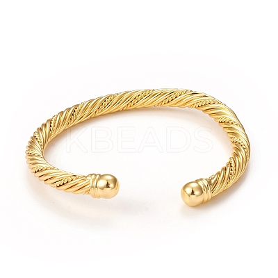 Rack Plating Brass Cuff Bangles BJEW-E071-08G-1