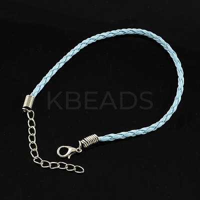 Trendy Braided Imitation Leather Bracelet Making BJEW-S076-010-1