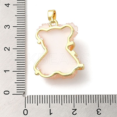 Rack Plating Brass Resin Cubic Zirconia Pendants KK-K274-04G-1