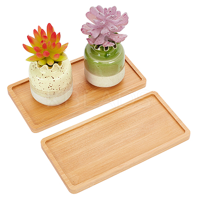 Bamboo Rectangle Plant Saucer AJEW-WH0475-31-1