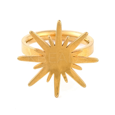 Ion Plating(IP) Sun 304 Stainless Steel Finger Rings for Women RJEW-S414-14B-G-1