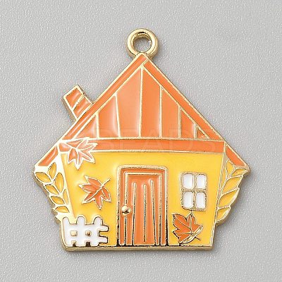 Thanksgiving Day Golden Tone Alloy Enamel Pendants FIND-CJC0024-30H-1