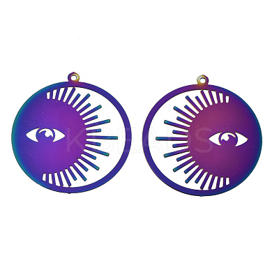 Ion Plating(IP) 201 Stainless Steel Filigree Pendants X-STAS-S118-014-1