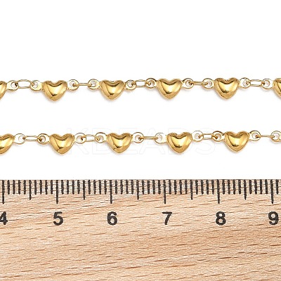 304 Stainless Steel Heart Link Bracelets X-BJEW-M121-03G-1