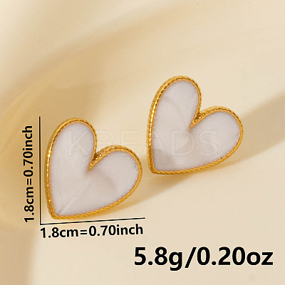 Fashionable 304 Stainless Steel Heart Stud Earrings JW1636-2-1