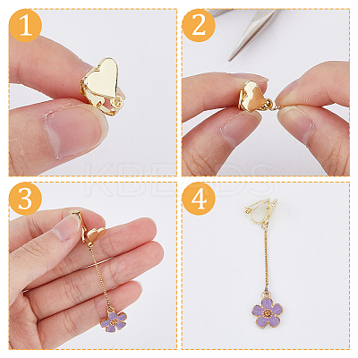 16Pcs 8 Style Alloy Clip-on Earring Findings FIND-FH0008-05-1