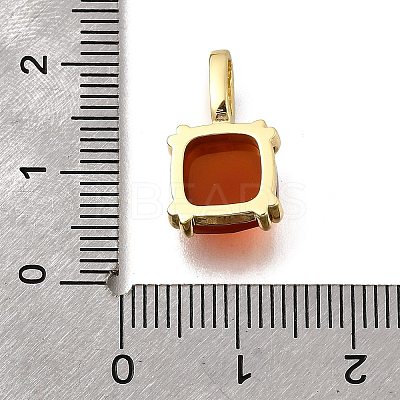 Natural Carnelian(Dyed & Heated) Faceted Square Pendants KK-F899-03C-G-1