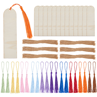 DIY Wooden Blank Arch Bookmarks Making Kit DIY-FH0009-01-1