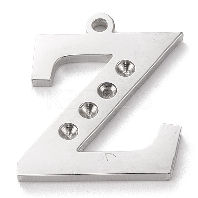 Tarnish Resistant 304 Stainless Steel Letter Pendant Rhinestone Settings LS-STAS-J028-01Z-1
