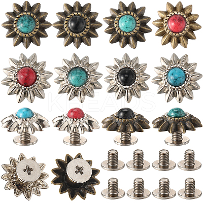 24 Sets 8 Style Zinc Alloy Buttons FIND-CP0001-86-1