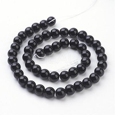 Synthetic Black Stone Beads Strands GSR044-1