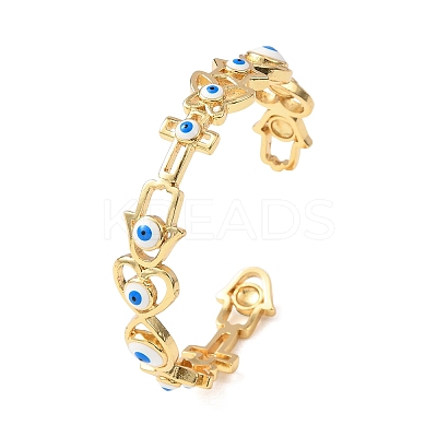 Brass Cuff Bangles for Women BJEW-C140-34G-1