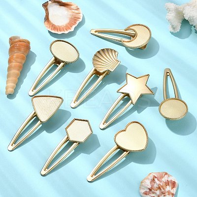 8Pcs 8 Styles Alloy Alligator Hair Clip Finding PHAR-CJ0001-03-1