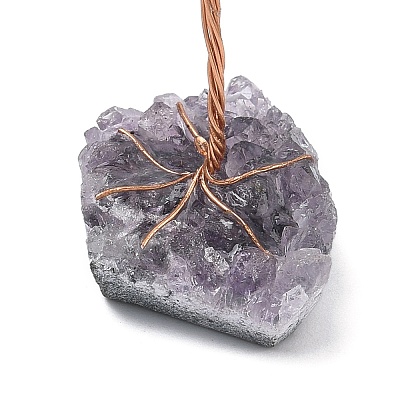 Natural Quartz Crystal Chips Tree of Life Decorations DJEW-P022-03A-05-1
