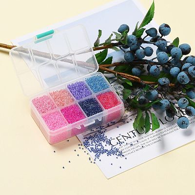 FGB 200G 8 Colors 12/0 Grade A Round Glass Seed Beads SEED-JP0010-05-2mm-1