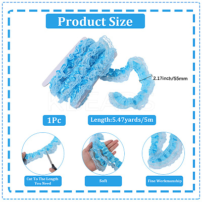 5M Double Polyester Lace Trim for Sewing Decoration OCOR-CY0001-63D-1