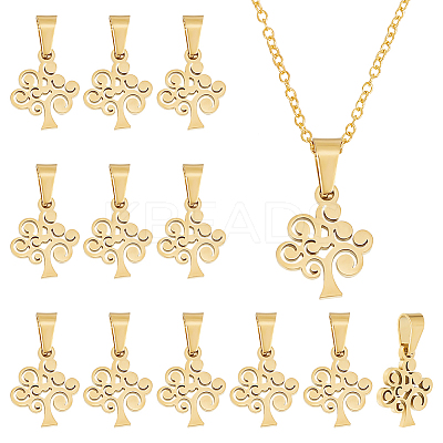 12Pcs 304 Stainless Steel Pendants STAS-UN0054-33-1