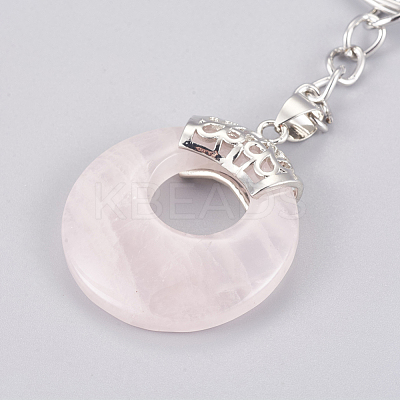 Natural Rose Quartz Keychain KEYC-P041-D16-1