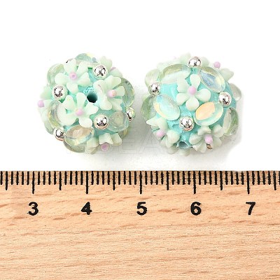 Handmade Polymer Clay Rhinestone Beads FIND-NH0001-15B-1