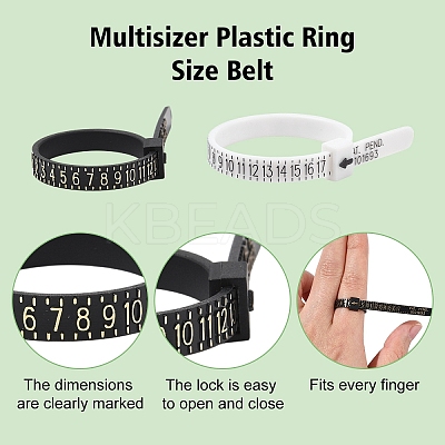 2Pcs 2 Colors Plastic Ring Sizer Measuring Tool FAMI-YW0001-01-1