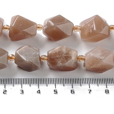 Natural Peach Moonstone Beads Strands G-C182-13-02-1