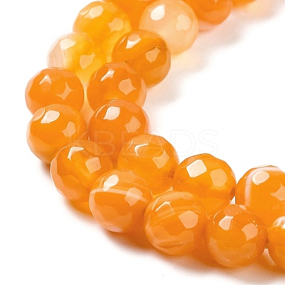 Natural Striped Agate/Banded Agate Beads Strands G-A246-8mm-08-1