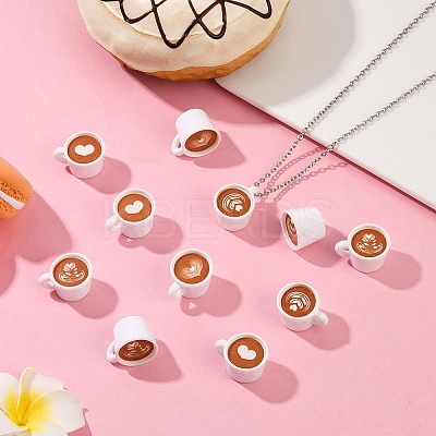 15Pcs 5 Styles Opaque Resin Drink Pendants FIND-YW0007-46-1
