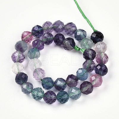 Natural Rainbow Fluorite Beads Strands G-S345-6mm-29-1