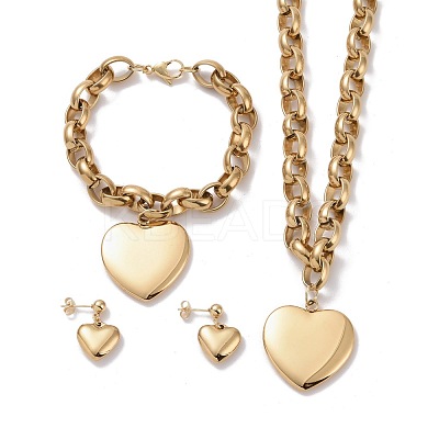 304 Stainless Steel Jewelry Sets SJEW-E071-08G-1
