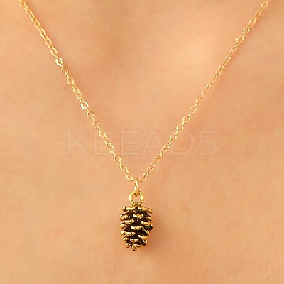 Fashionable Alloy Pinecone Pendant Necklaces for Women FS-WG44DA2-05-1