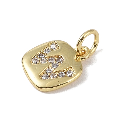 Rack Plating Brass Micro Pave CLear Cubic Zirconia Charms KK-E110-14G-W-1