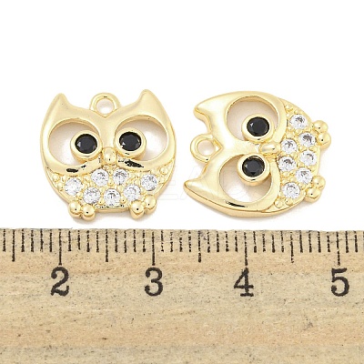 Brass Micro Pave Cubic Zirconia Glass Pendants KK-S386-36G-1
